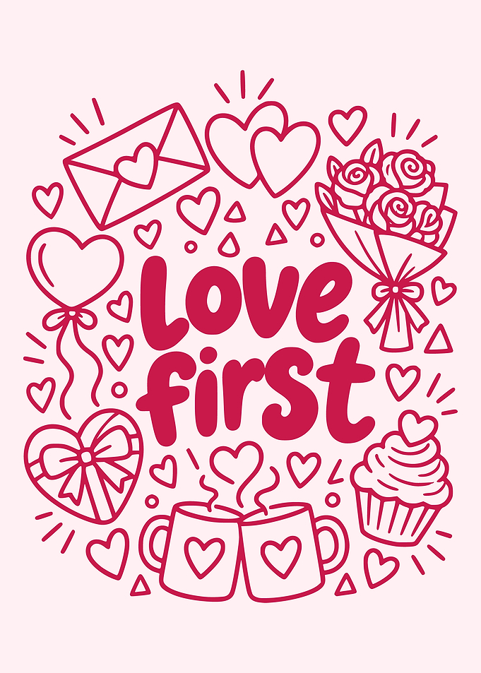 Love First Valentine's Day Illustration