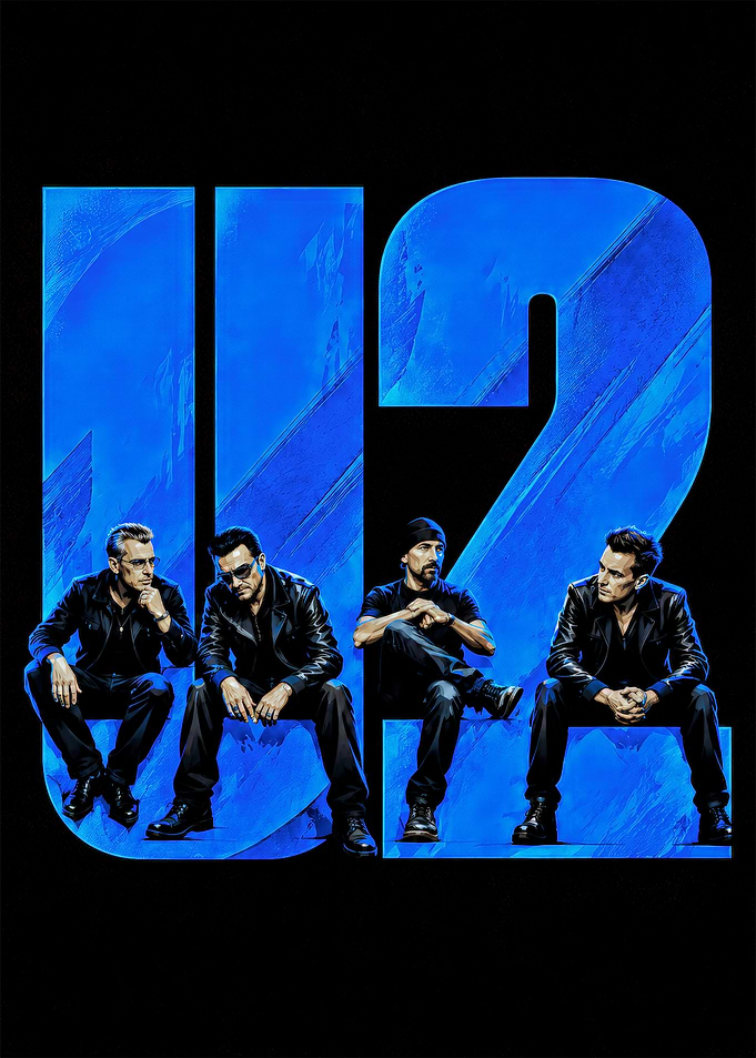 U2 Band Members Portrait Graphic