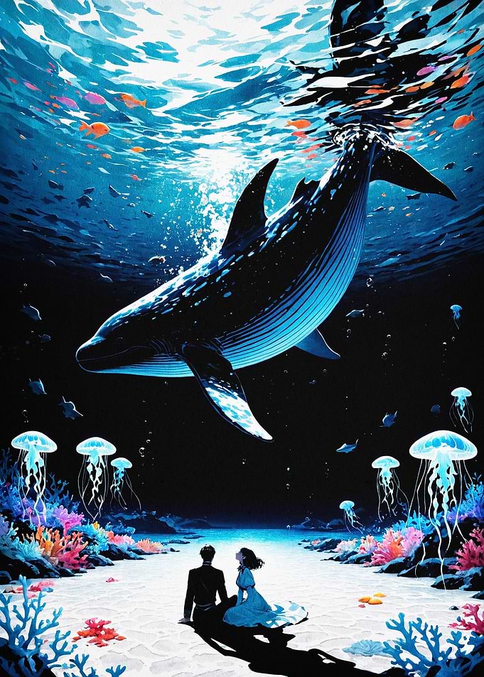 Whale Ocean Fantasy Anime Art
