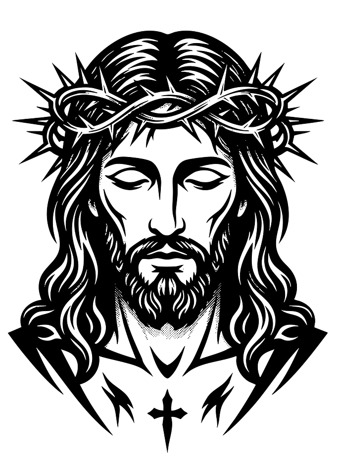 Black and White Jesus Portrait