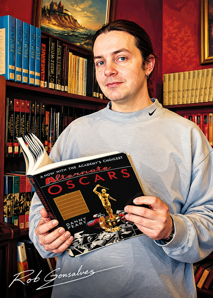 Man Holding Alternate Oscars Book