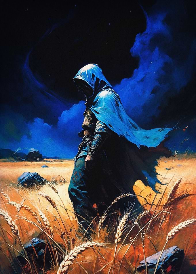 Hooded Wanderer Fantasy Art Poster