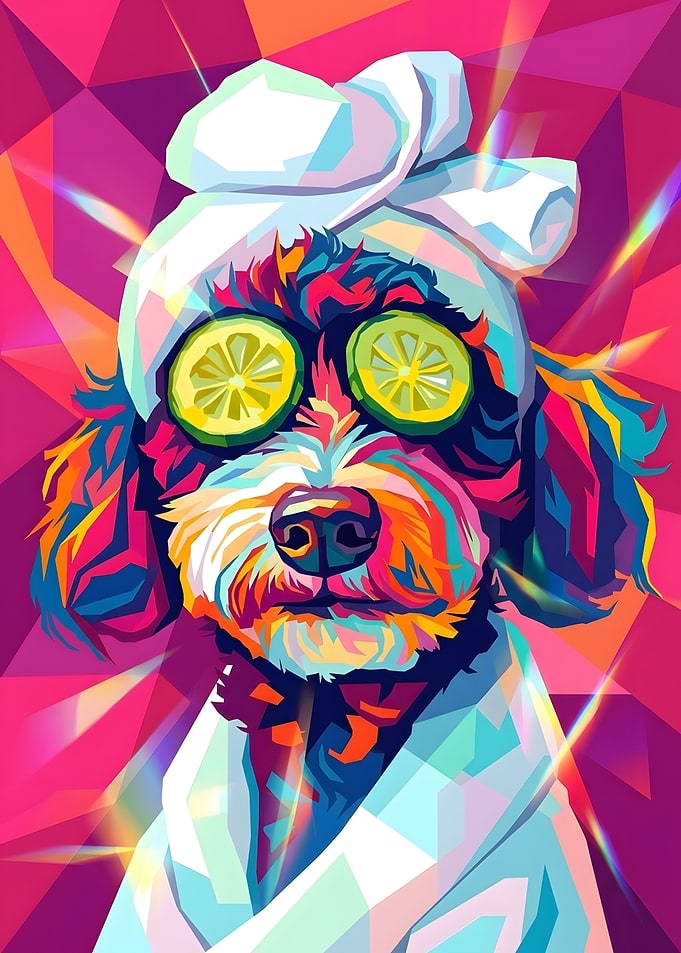 Colorful Pop Art Spa Dog