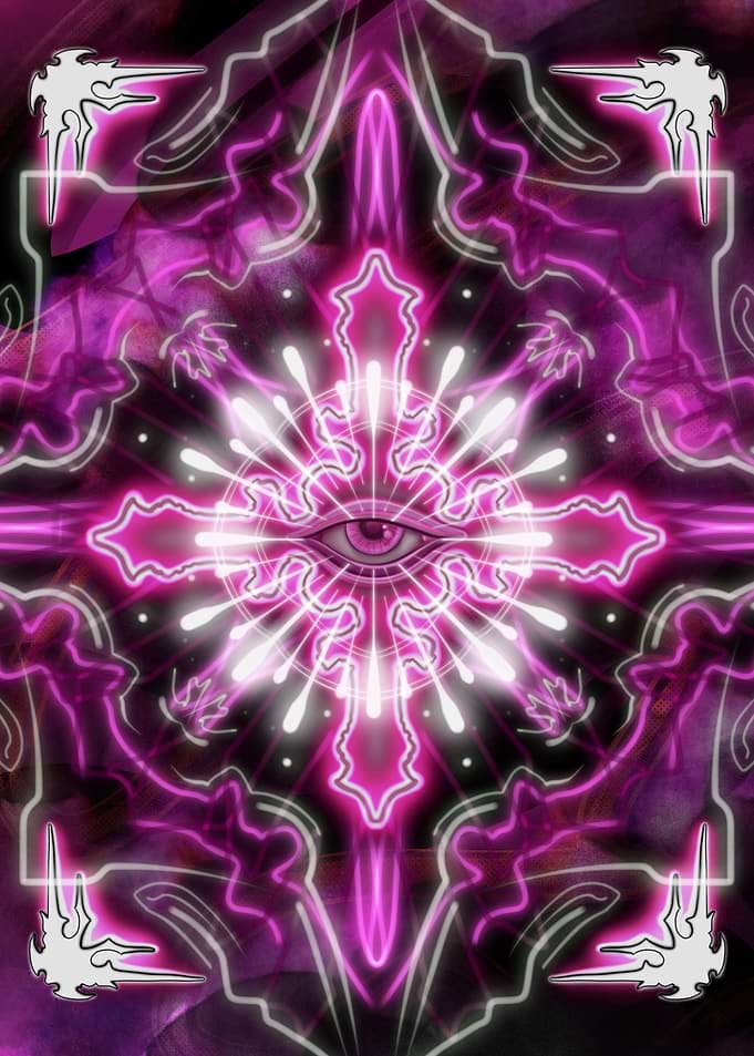 Mystical Neon Eye Mandala
