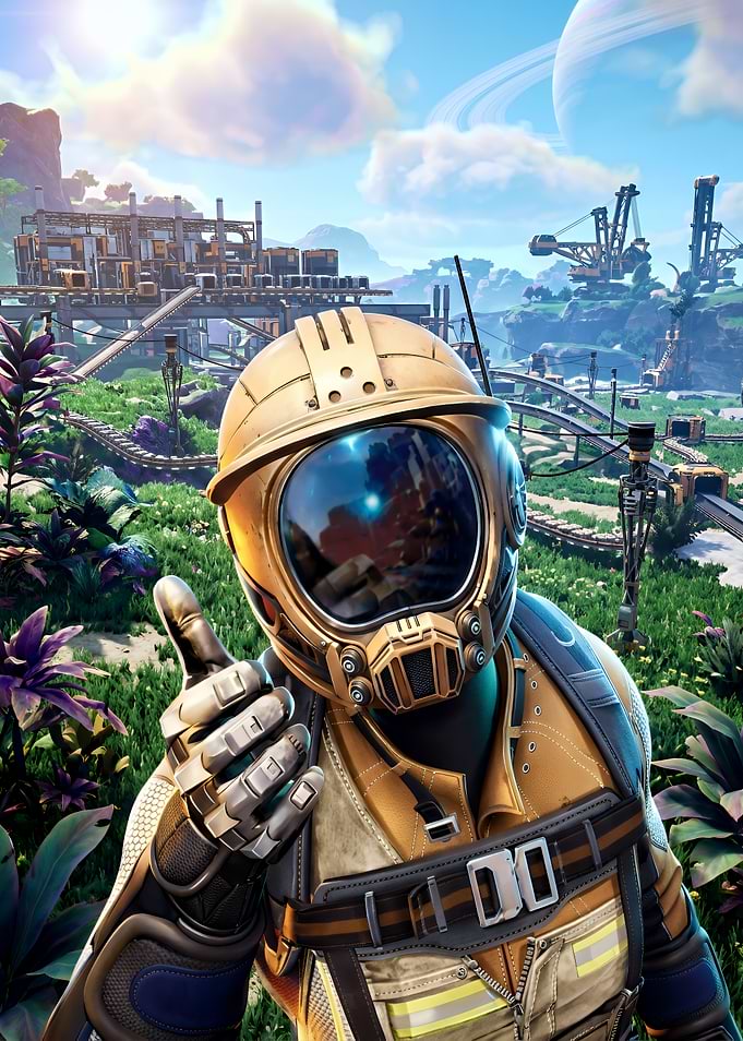 Satisfactory Game Pioneer Giving Thumbs Up
