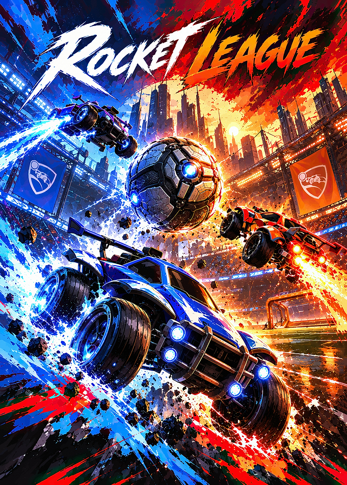 Rocket League Dynamic Action Poster