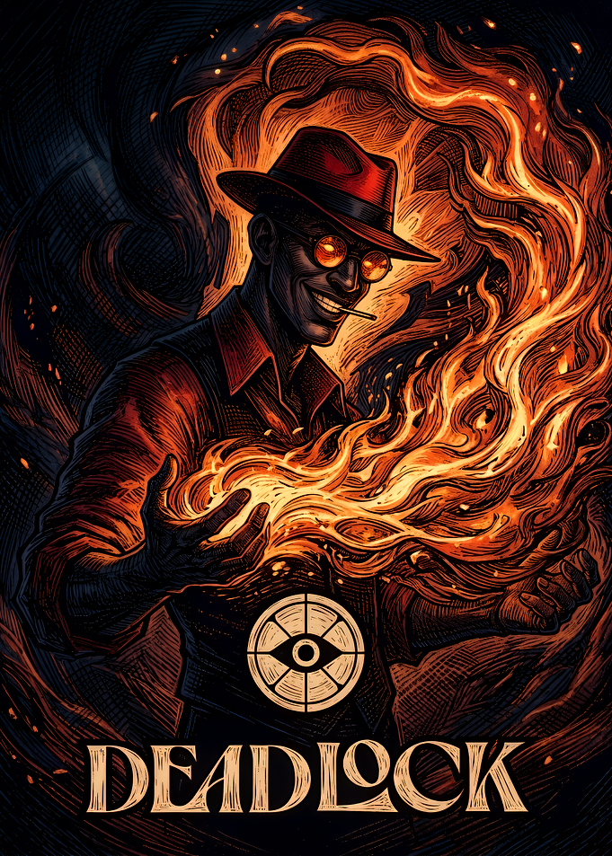 Deadlock Game Character Fire Illustration