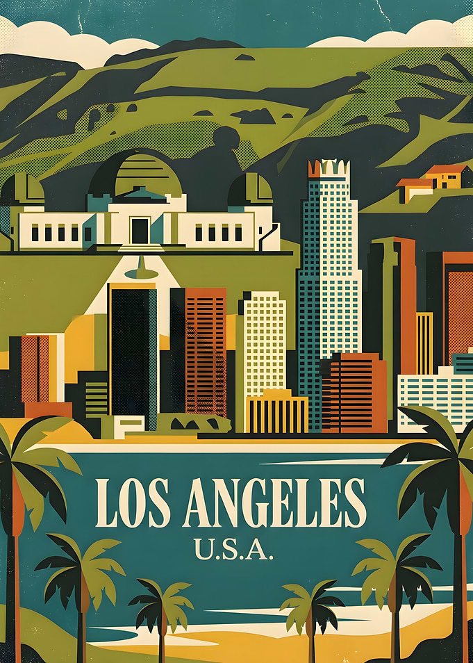Vintage Los Angeles Travel Poster