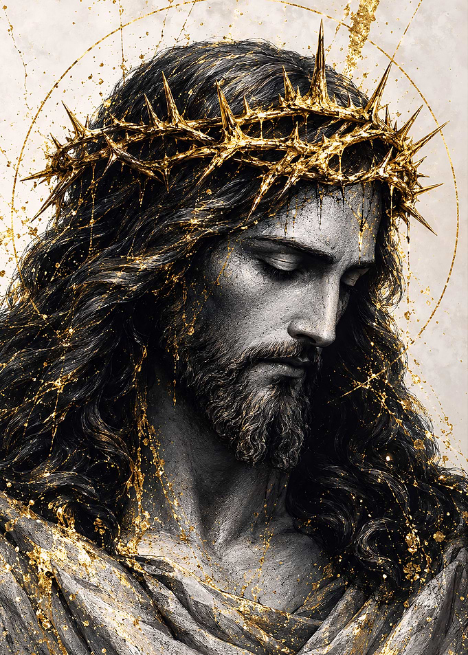 Jesus Christ with Golden Crown
