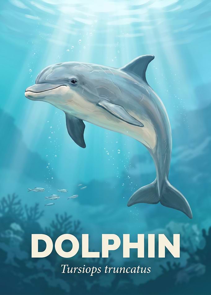 Dolphin Underwater Scientific Poster