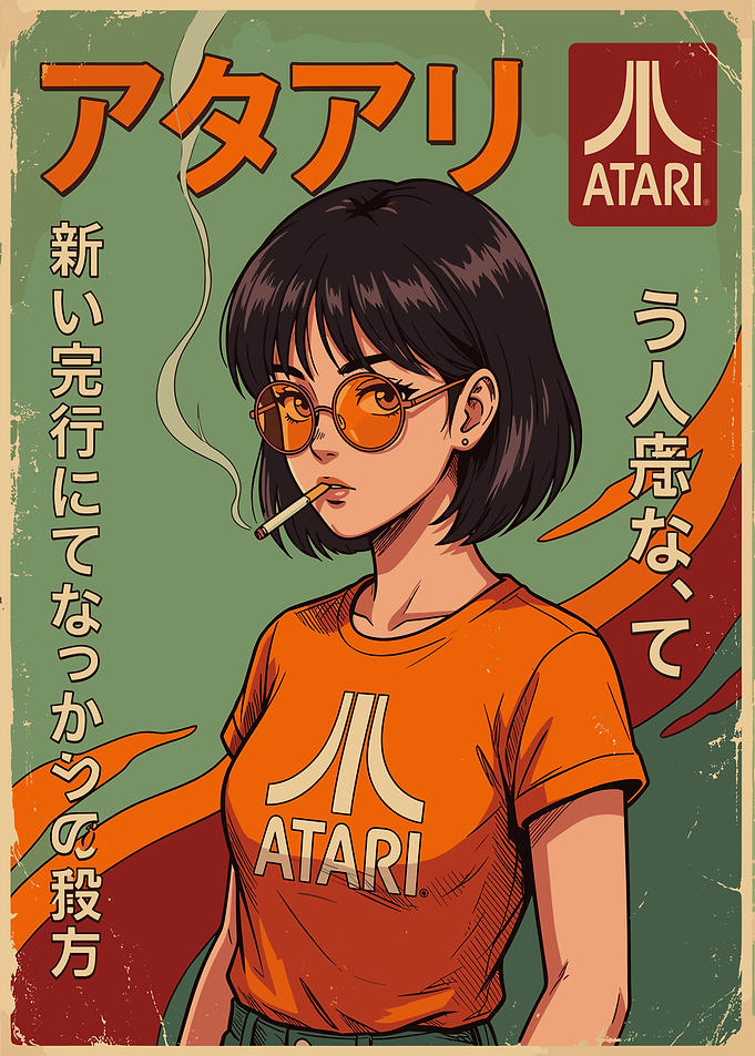Retro Atari Anime Style Poster