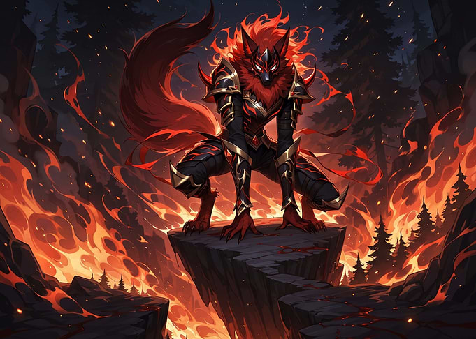 Armored Fire Wolf Warrior