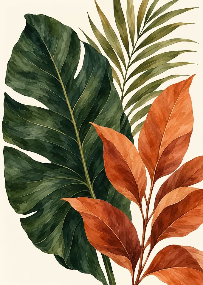 Tropical Botanical Leaf Art Print