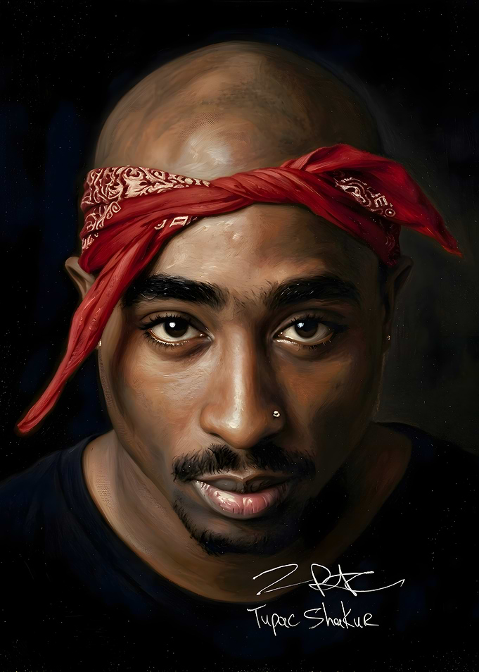 Tupac Shakur Portrait Painting