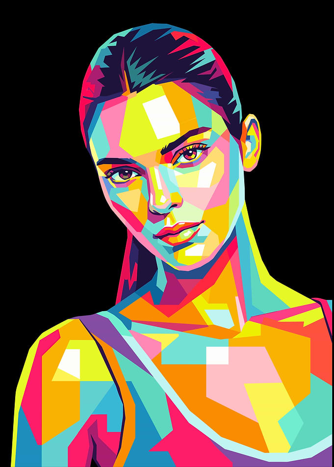 Kendall Jenner Pop Art Portrait