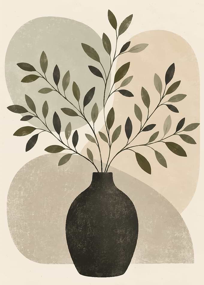 Minimalist Botanical Vase Wall Art