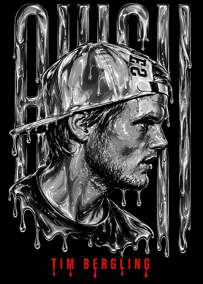 Avicii Liquid Metal Portrait