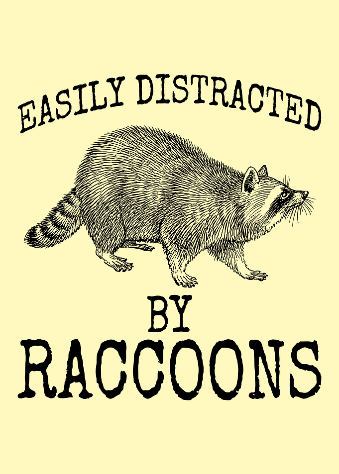 Easily Distracted By Raccoons Graphic