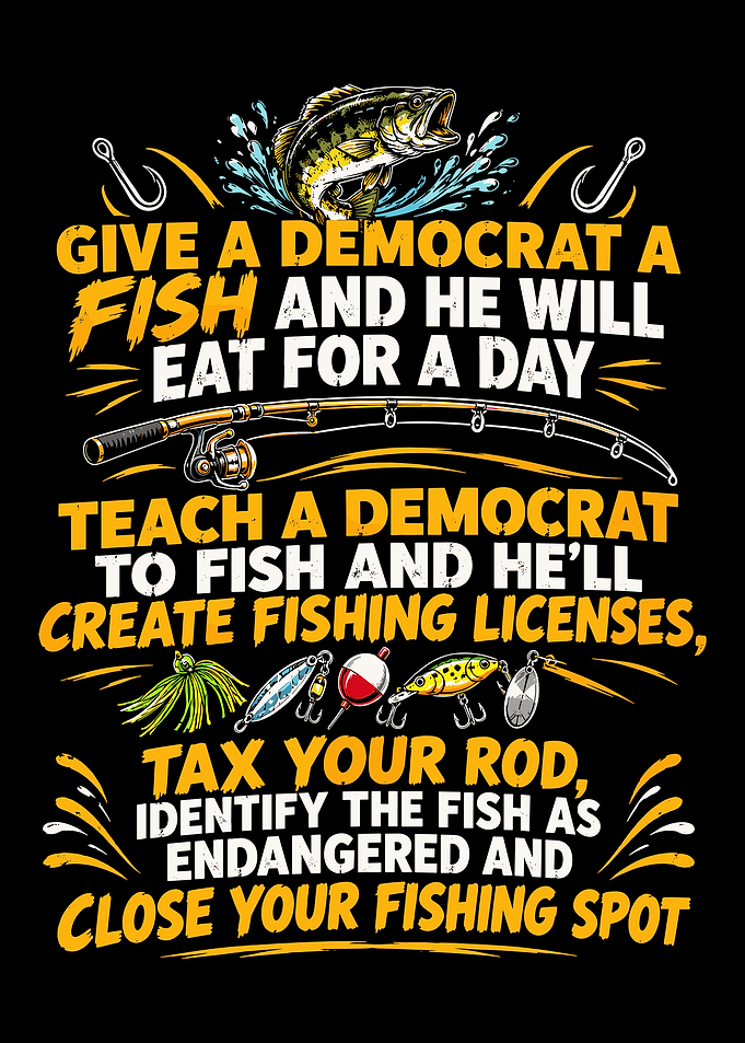 Funny Political Fishing T-Shirt Design