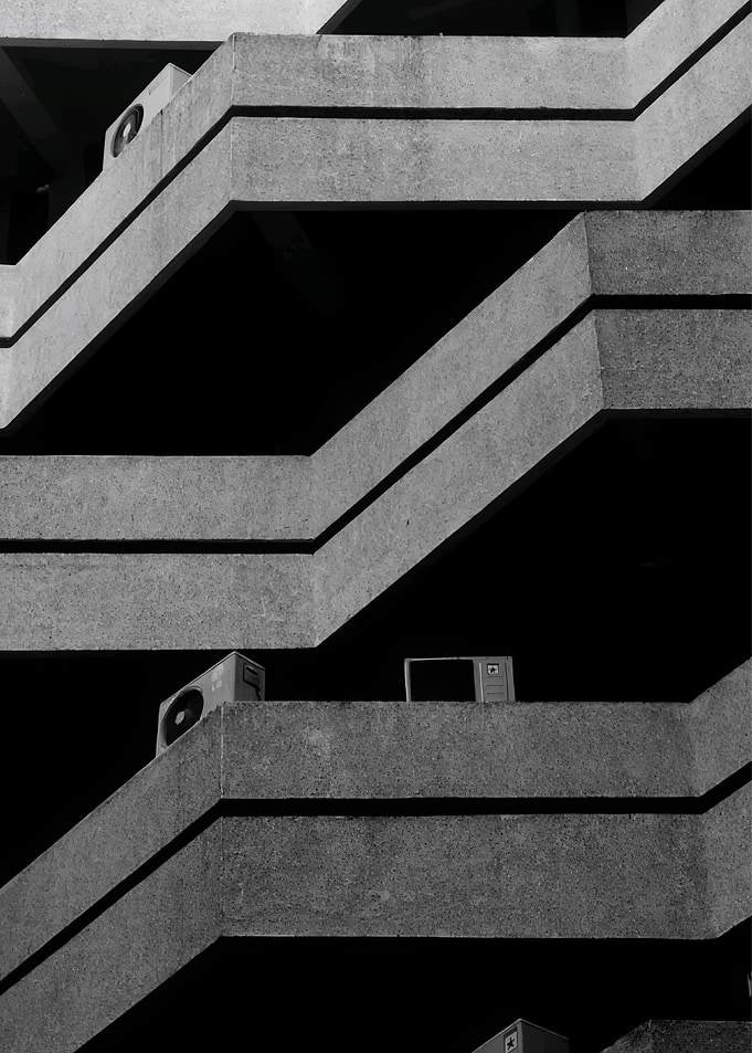 Brutalist Concrete Staircase Architecture