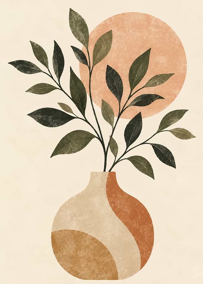 Minimalist Botanical Vase Wall Art