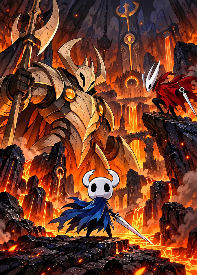 Hollow Knight Battle in Volcanic Realm