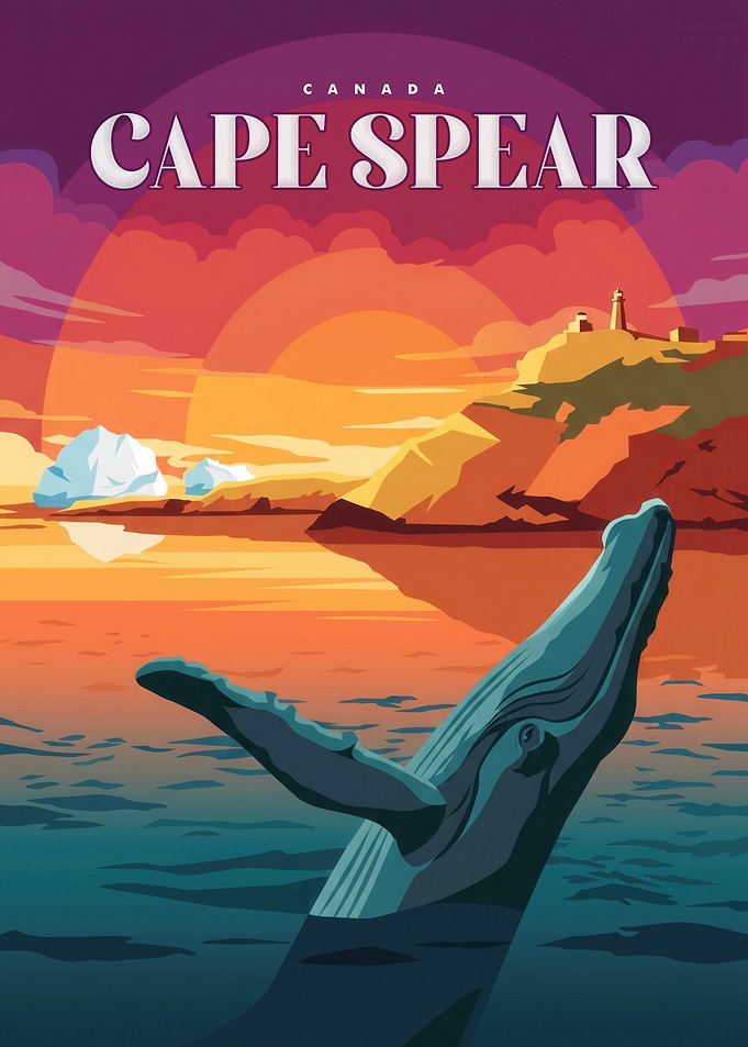 Cape Spear Canada Travel Poster