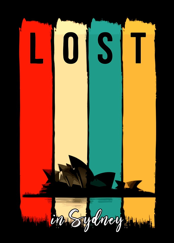 Lost in Sydney Retro Graphic