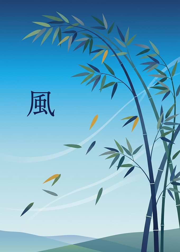 Kaze (風) — Bamboo in the Wind
