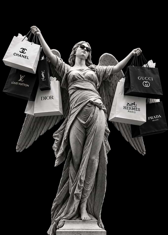 Angel Statue Shopping Luxury Brands