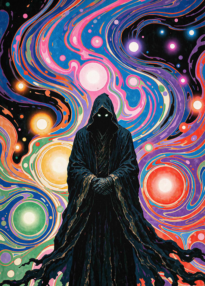 Cosmic Sorcerer Trippy Space Art