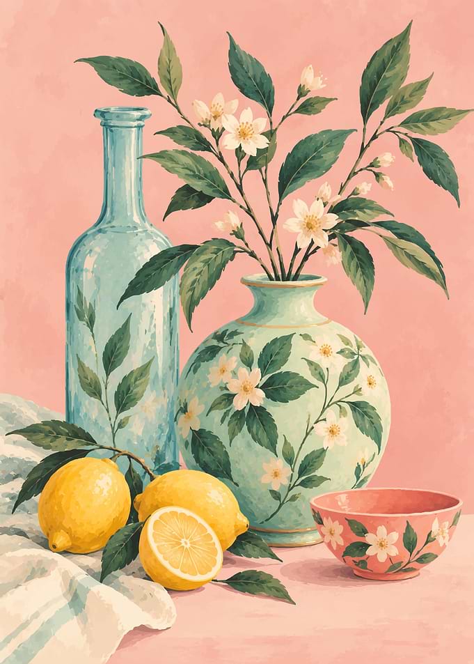 Still Life with Lemons and Flowers