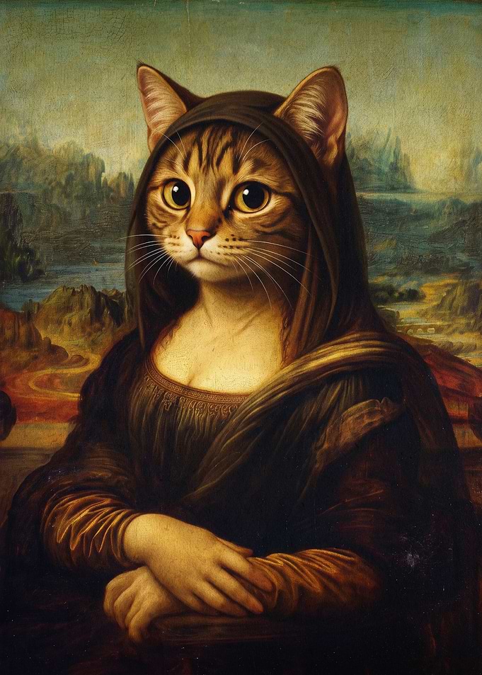Cat Mona Lisa Renaissance Art Poste