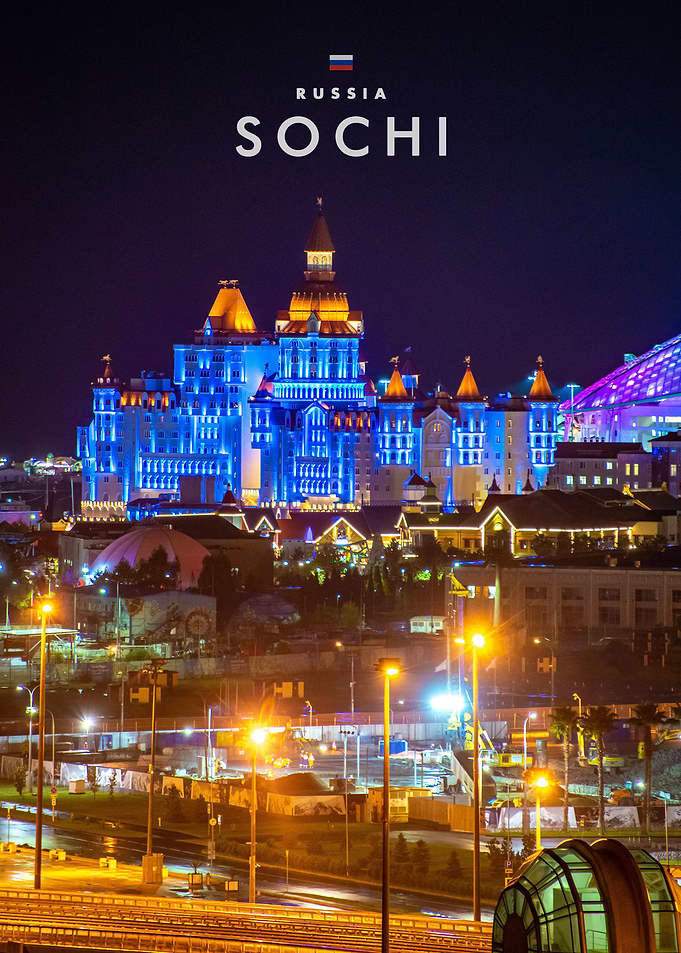 Sochi Russia Night Cityscape