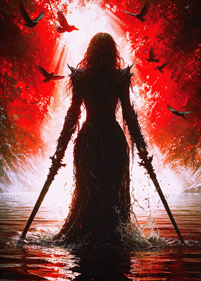 Dark Fantasy Warrior Art Poster
