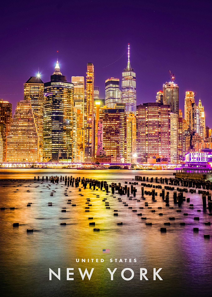 New York City Skyline Night View