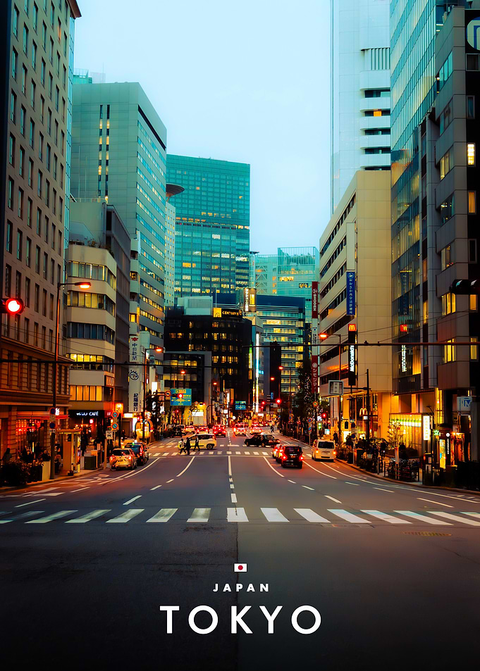 Tokyo City Street at Twilight