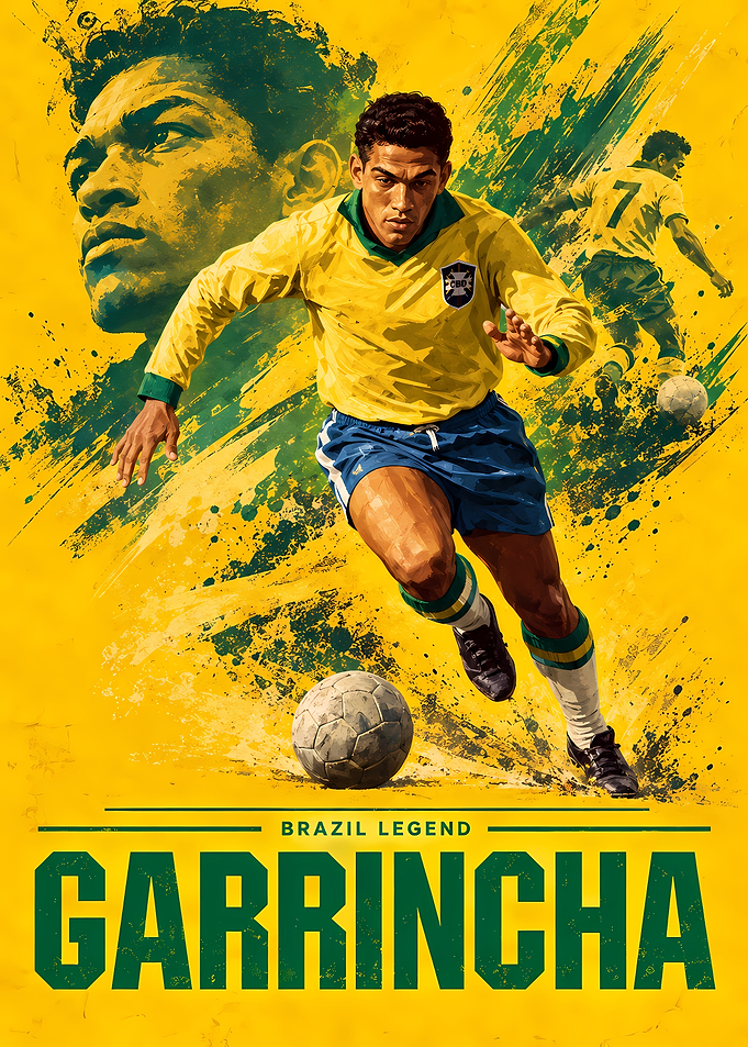 Garrincha Brazil Legend Soccer Poster