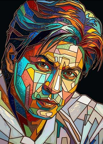 Stained Glass Portrait of Shah Rukh Khan