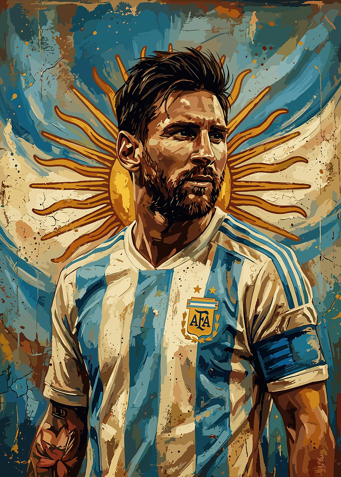 Lionel Messi Argentina National Team Portrait