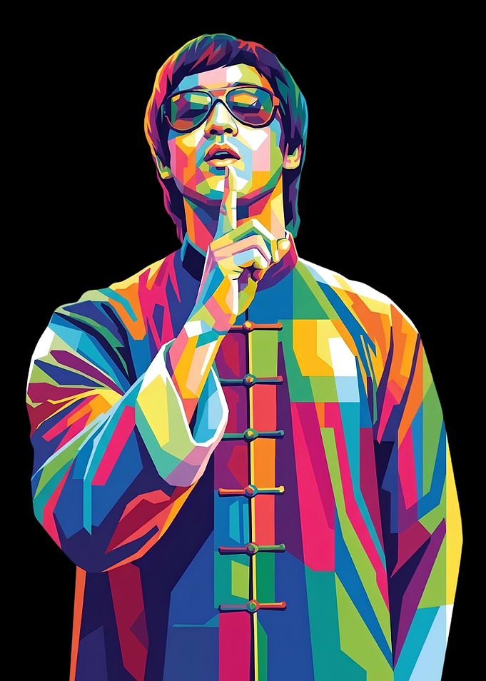 Bruce Lee Wpap Pop Art Portrait