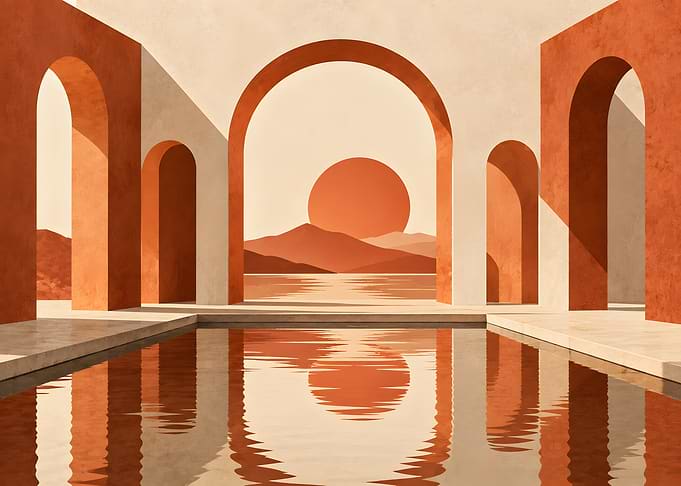 Terracotta Architectural Arch Pool