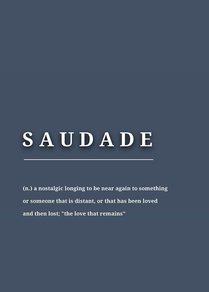 Saudade Definition Minimalist Poster