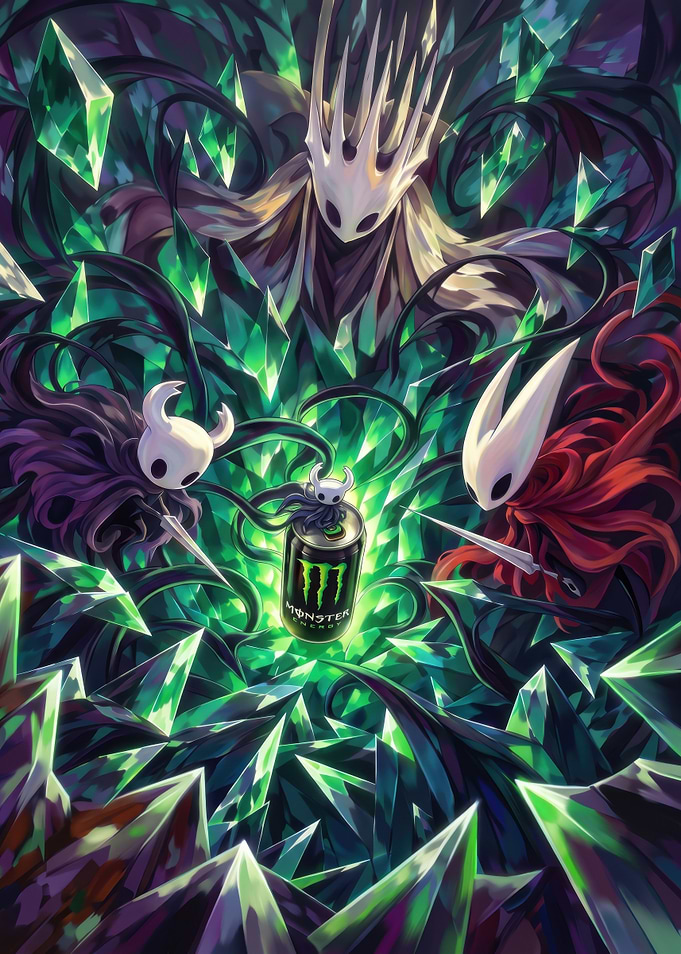 Hollow Knight Monster Energy Crossover Art
