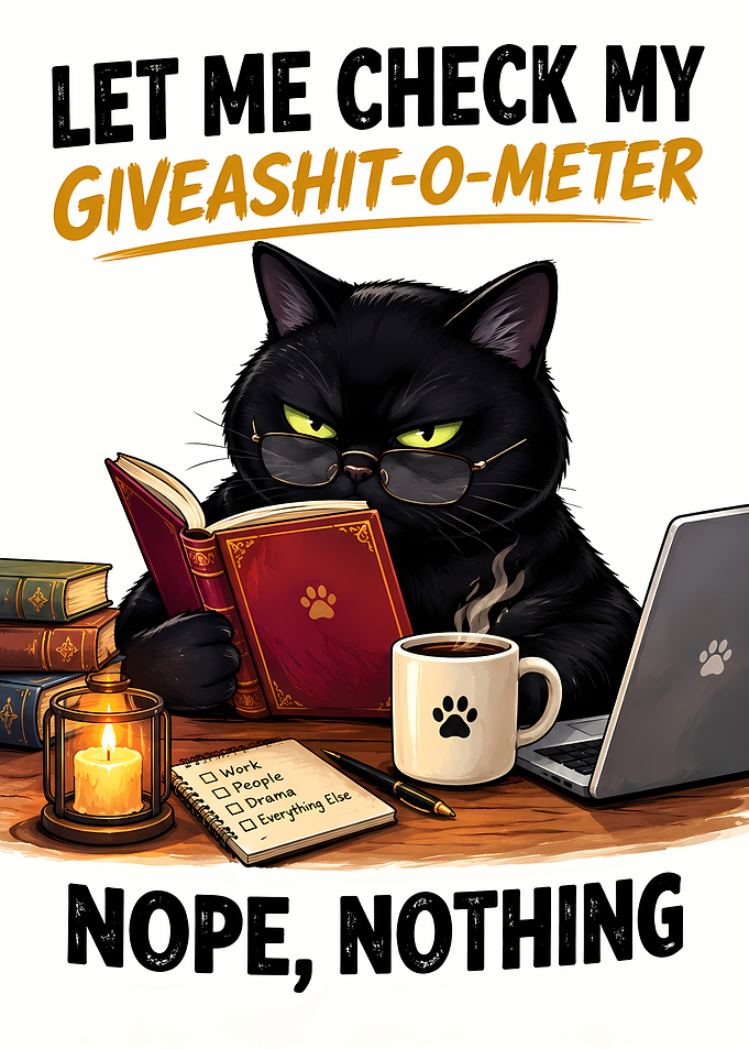 Grumpy Cat Reading Book Funny Poster