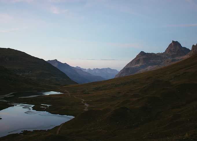 Serene Mountain Valley at Twilight