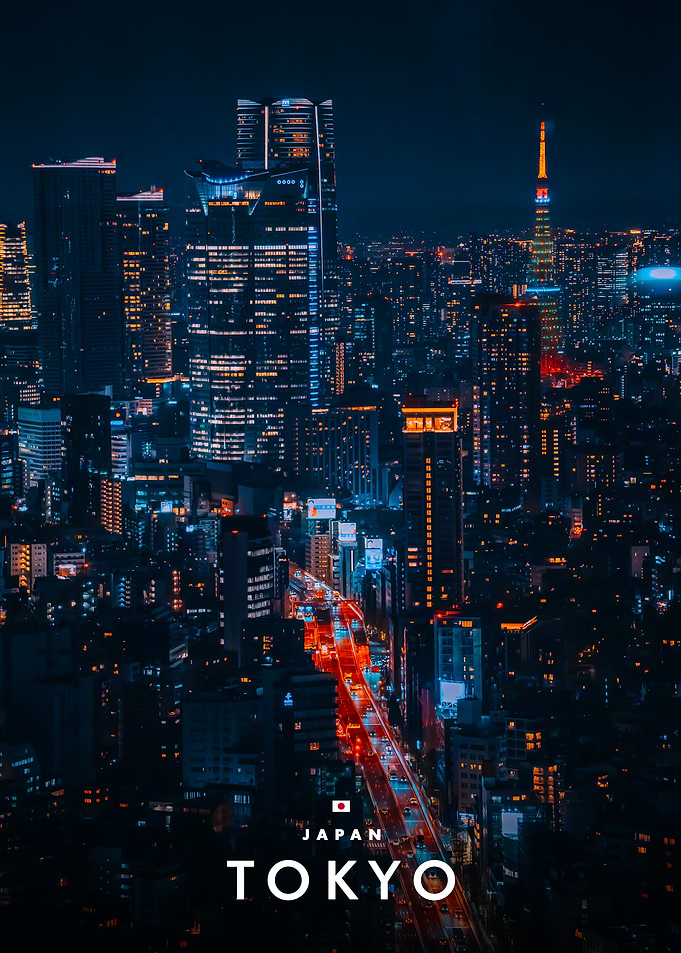 Tokyo Cityscape Night View Poster