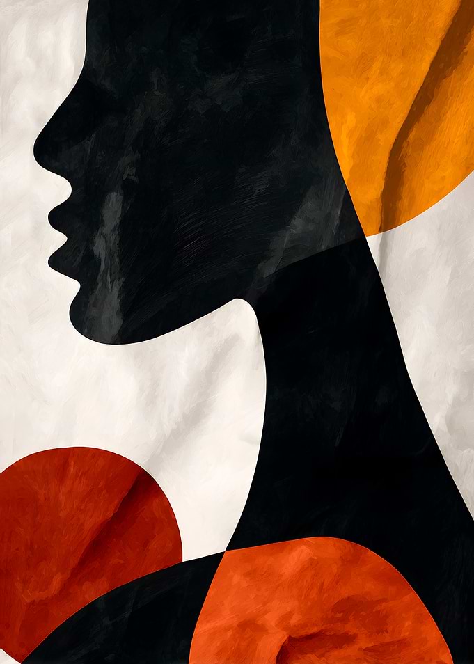 Abstract Minimalist Female Profile Art