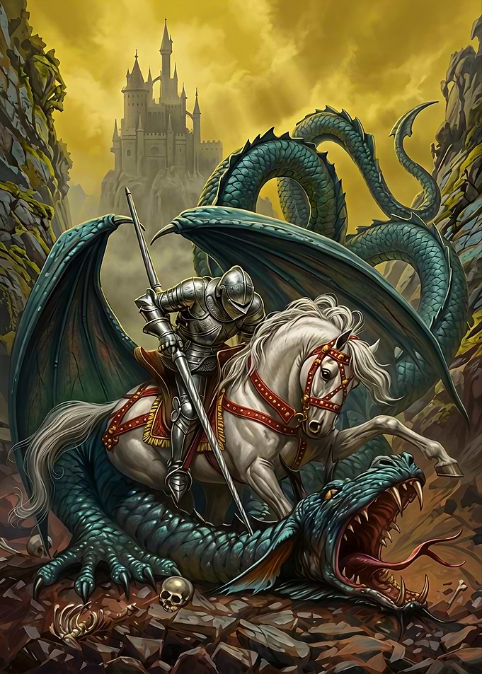 Knight Slaying a Dragon