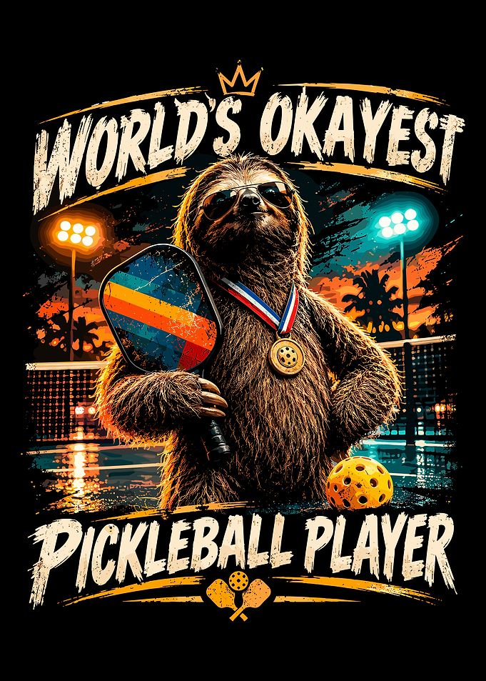 World's Okayest Pickleball Player Sloth